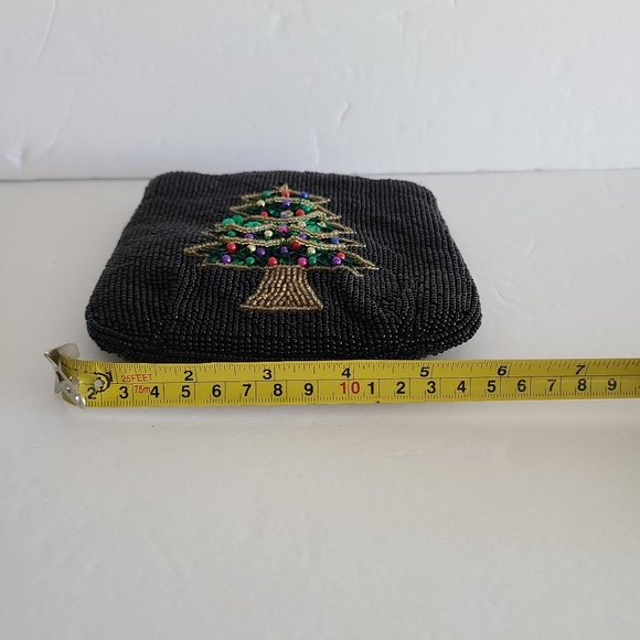 Vintage  beads pouch Christmas tree 5×6 - Picture 6 of 7